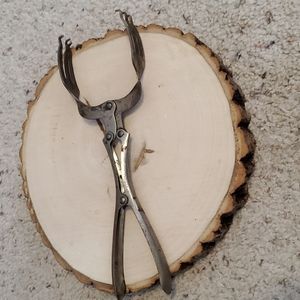 Vintage Metal Fork Design Salad Tongs